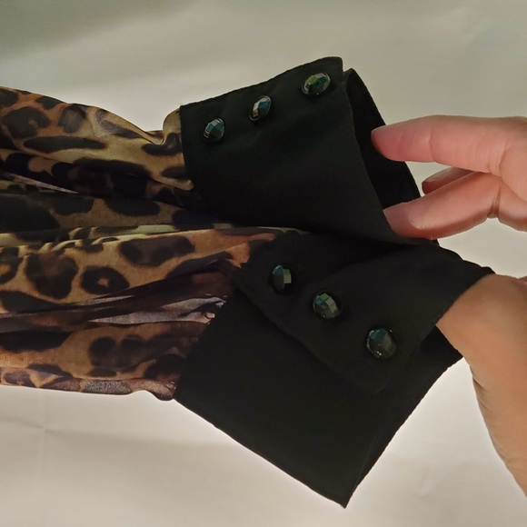 ✨Baby Phat elegant sheer cheetah 🐆 print blouse - Picture 3 of 8